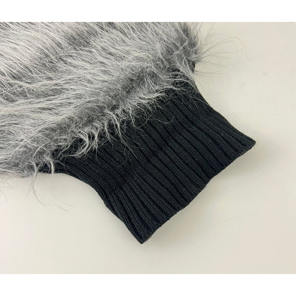 Fabdog  Pet Apparel Faux Fur Sweater Vest For Dogs Black & Gray Size L - Picture 5 of 7